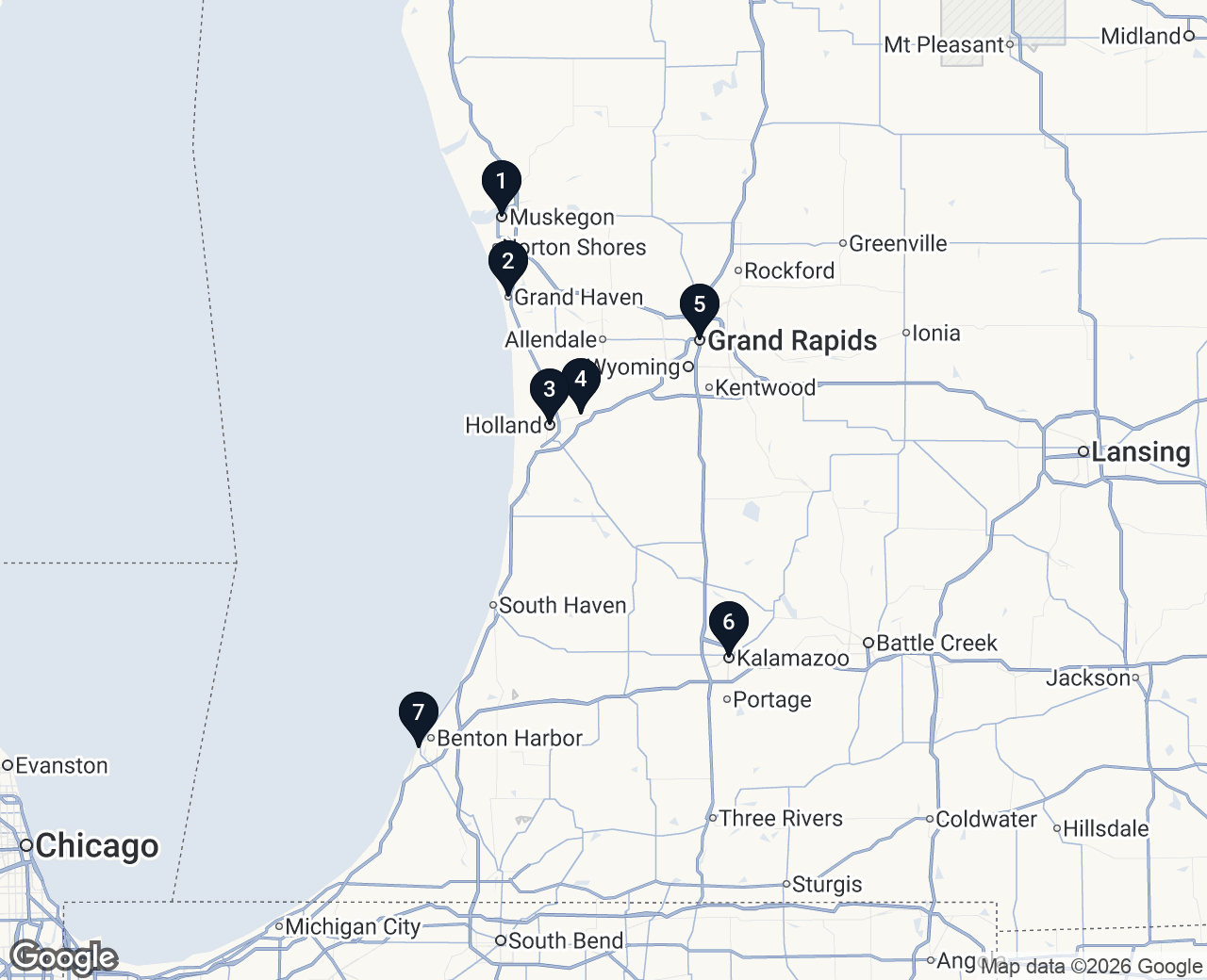 Freedom Flooring service area map - West & Southwest Michigan