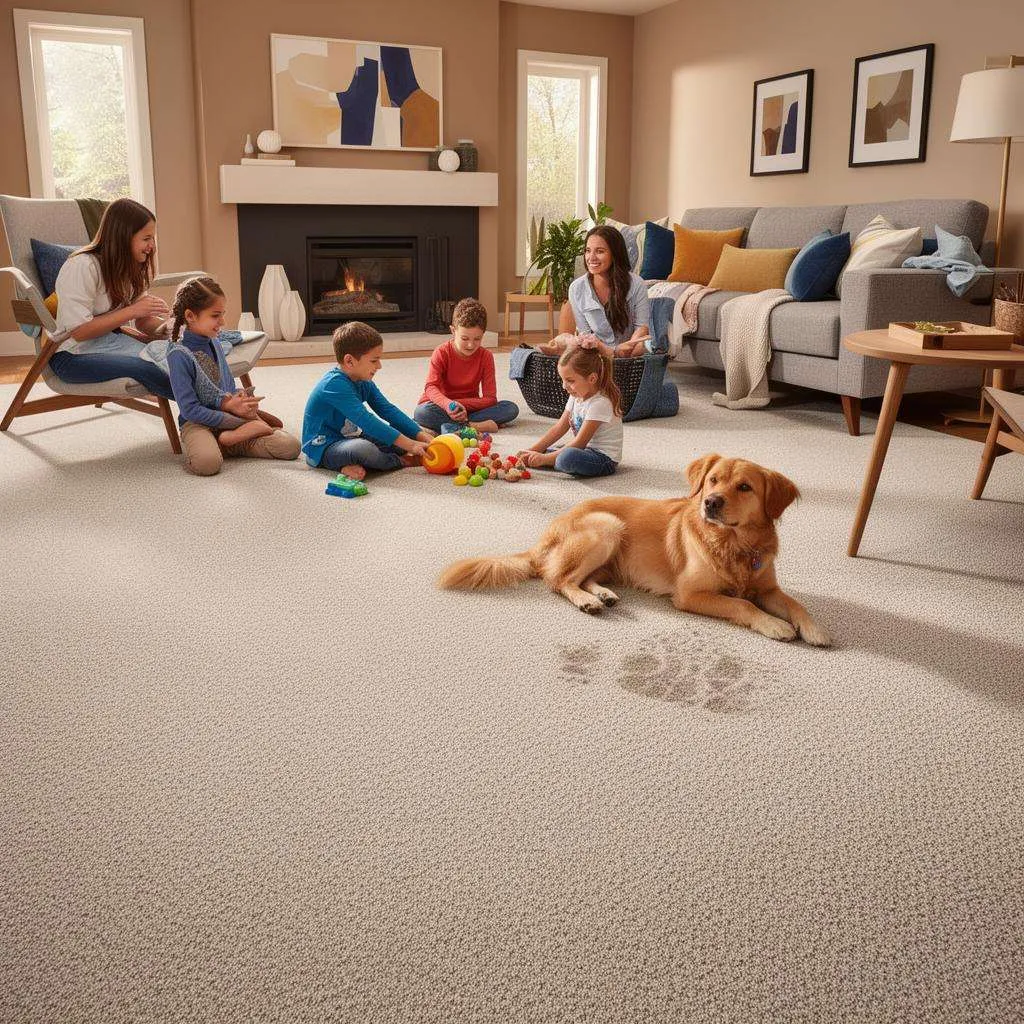 SmartStrand carpet in a family room