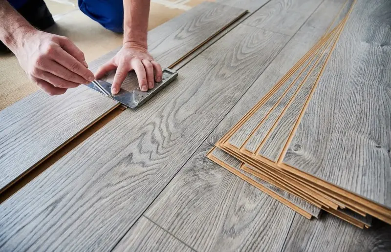 Hardwood-look laminate flooring in a home