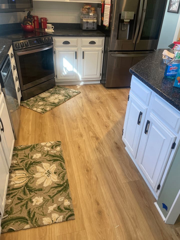 LVP install — kitchen area